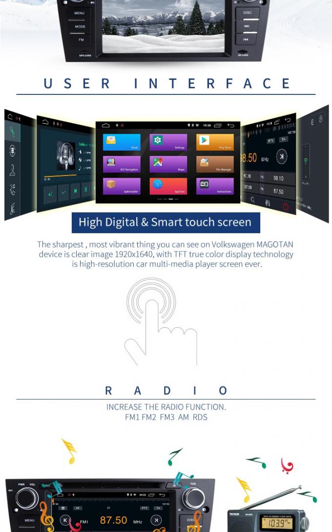 System Bluetooth Auto-Selbstradio BMWs GPS DVD-Spieler-PX6 Android 8,1 - ermöglicht