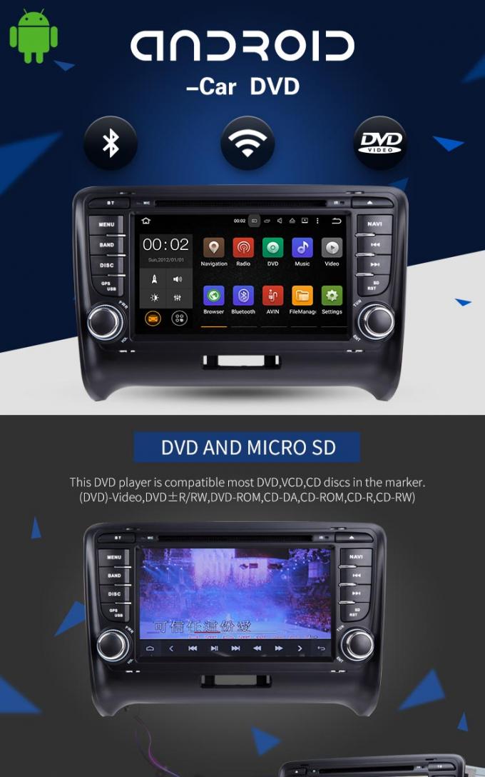 Autoradio-Audi-Auto-DVD-Spieler Androids 7,1 mit Wifi BT Gps-ZUSATZvideo