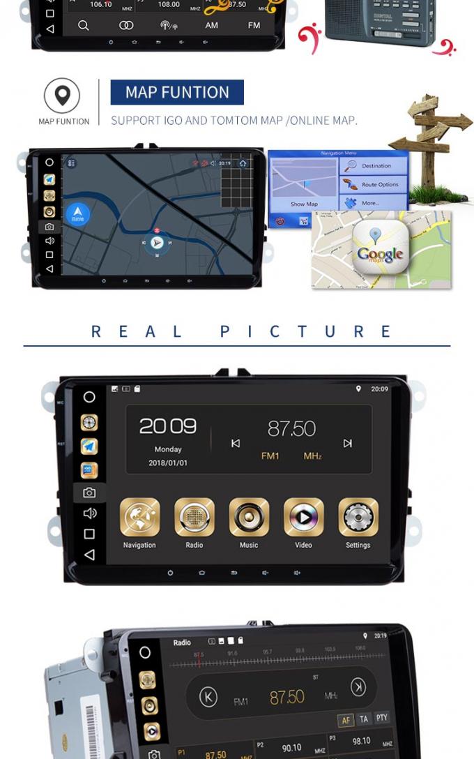 Auto-DVD-Spieler Androids 8,1 für Radio Volkswagens Canbus Karte GPSs 3G WIFI USB
