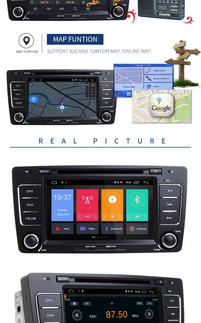 VW-DVD-Spieler Skoda-Octavia, Fahrzeug-DVD-Spieler mit Rückseiten-Kamera BTs Canbus