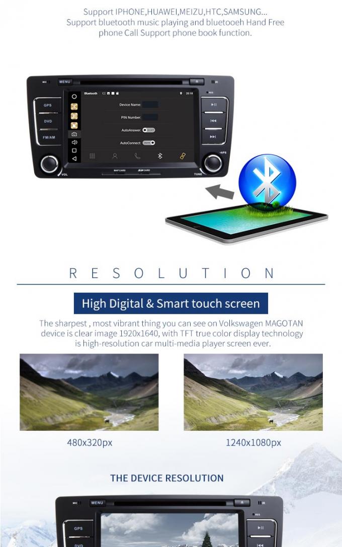 7 Radio Zoll-Touch Screen Volkswagen-DVD-Spieler-morgens FM und GPS-Navigation