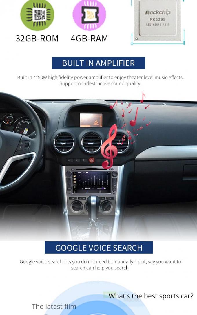 Autoradio-HMDI ausgegebener doppelter Lärm Androids 8,1 Opel mit schwarzem grauem silbernem Rahmen