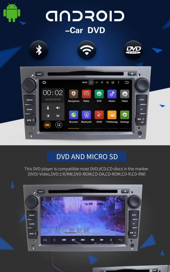 7 Zoll-Touch Screen Opel-Autoradio-DVD-Spieler Bluetooth gestützt für Zafira Antara