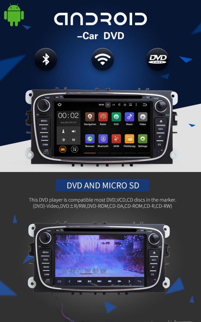 ZUSATZauto-DVD-Spieler WIFIS IPOD USB für Ford Focus-Touch Screen Humanisierungs-Entwurf