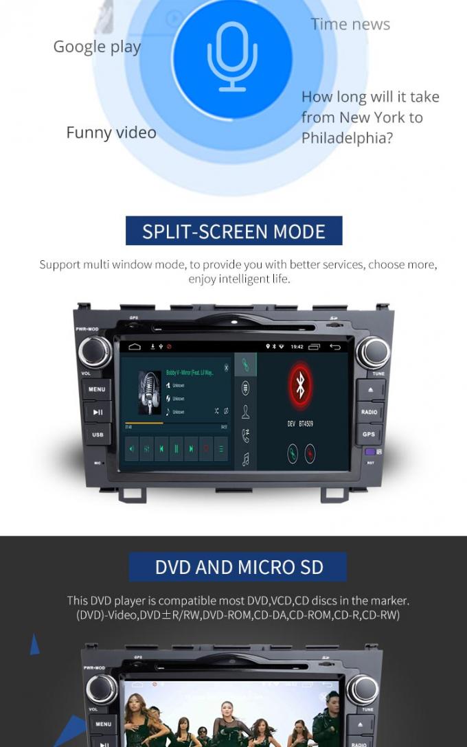 8 Kern CPU des Zoll-Touch Screen Honda-Auto-DVD-Spieler-morgens FM des Radio-PX6 acht