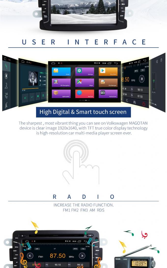 Renault-Staubtuch Android 7 Zoll-Auto-DVD-Spieler mit Videoradio WiFi ZUSATZ
