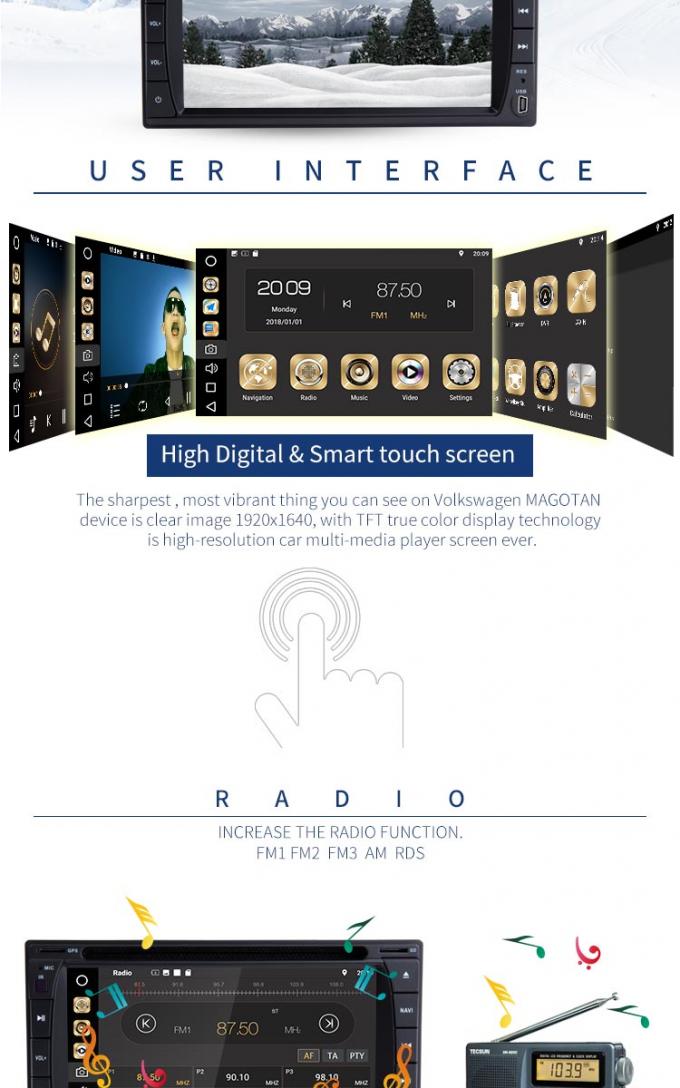 Mehrpunktschirm-Doppelt-Lärm-DVD-Spieler, Auto-DVD-Spieler Gps-Navigation PX6 8core Android
