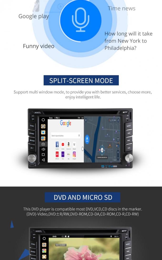 Universalitäts-Auto-DVD-Spieler Androids 8,1 mit Fernsehfunktion USB-Sd SWC FM