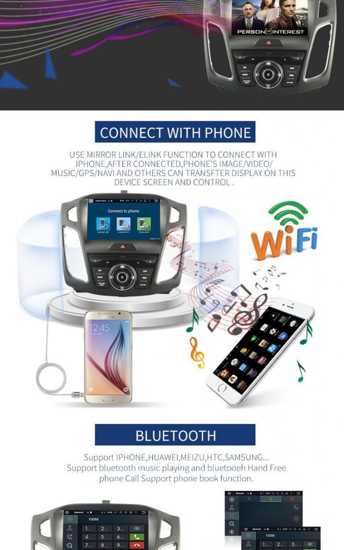 BT senden Auto-DVD-Spieler 3G Wifi Ford eingebaute GPS-Navigationsanlage