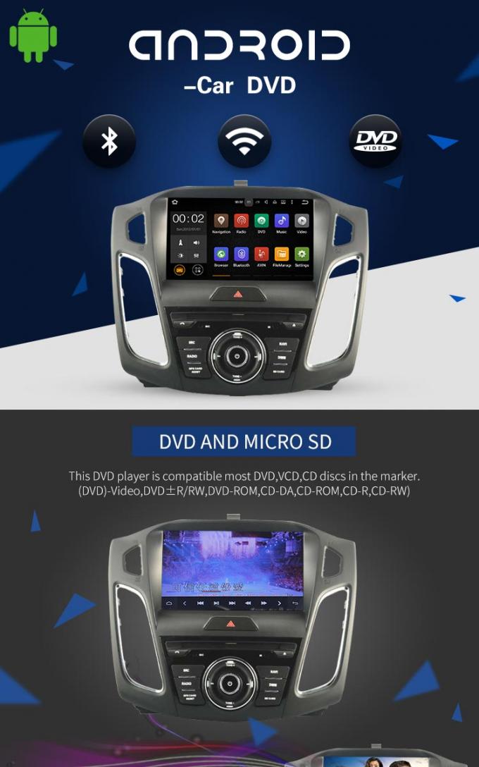 9 Zoll-Touch Screen Ford-Auto-DVD-Spieler Android 7,1 mit volle Eurokarten-on-line-Karte