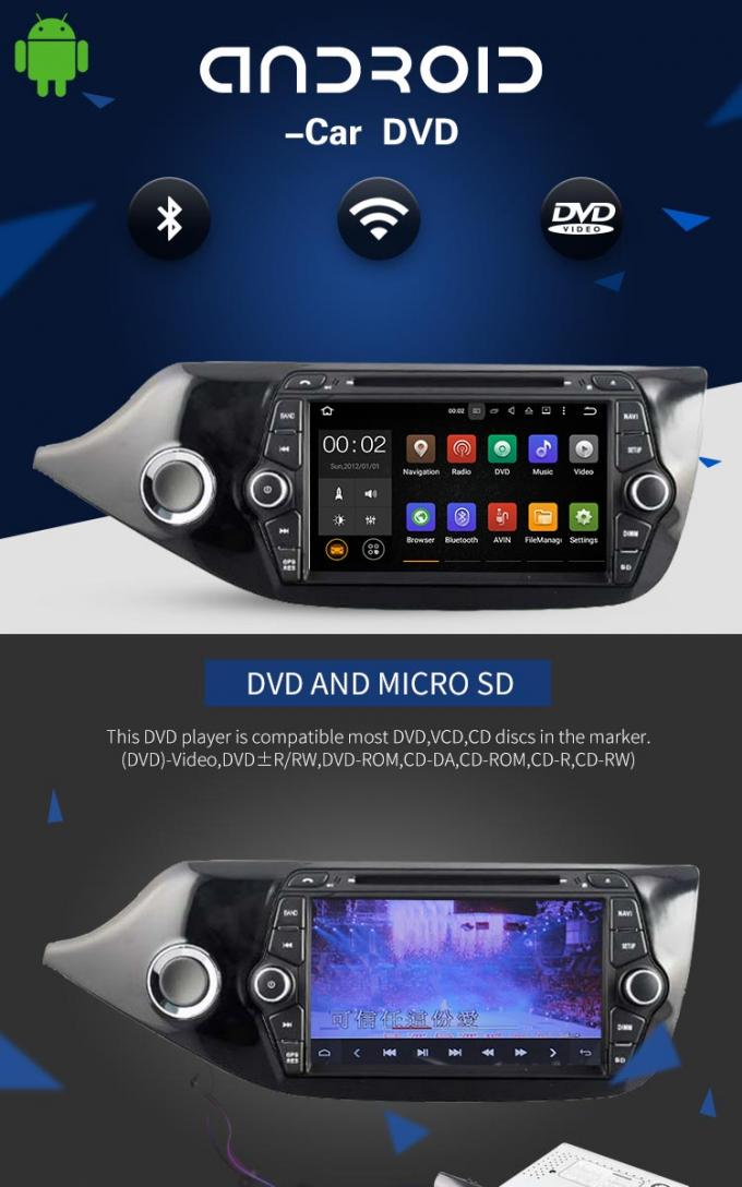 7 Zoll-Auto-Stereolithographie, die mit Android, DVD-Spieler KIAs CEED Bluetooth für Auto arbeitet