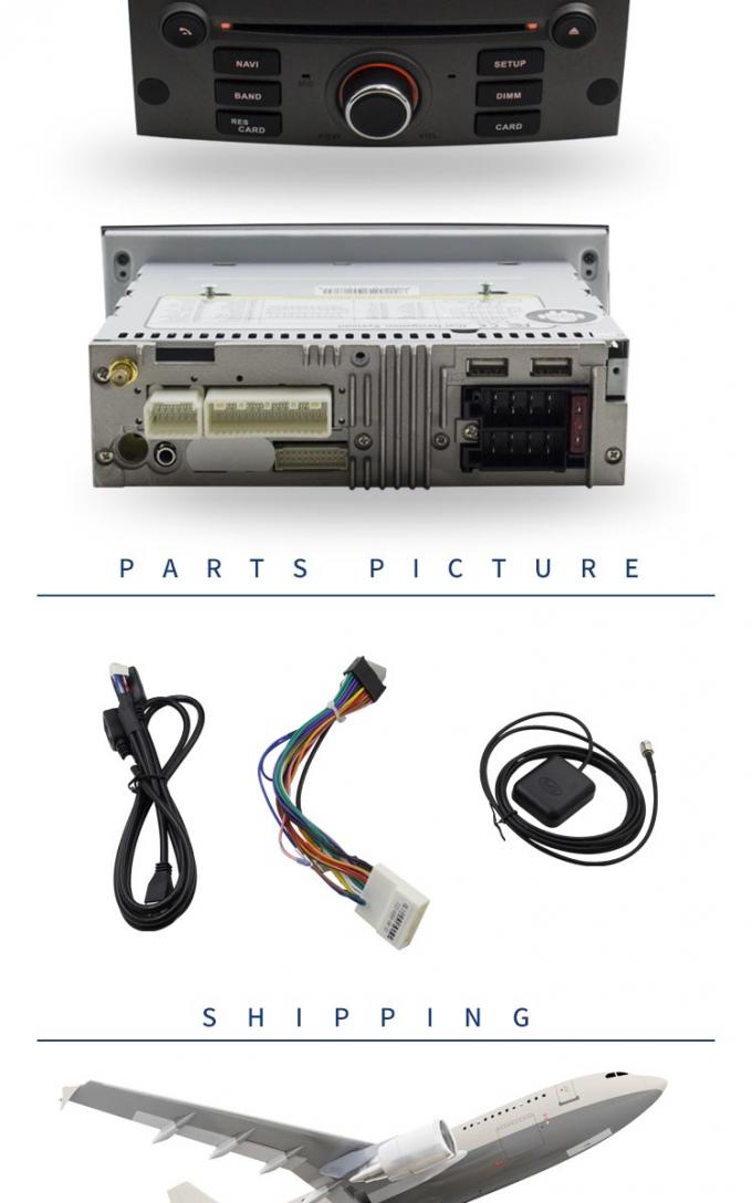 Rückseiten-Kamera-Peugeots 308 MP3 MP4 USB Sd DVD-Spieler-eingebauter Radiotuner