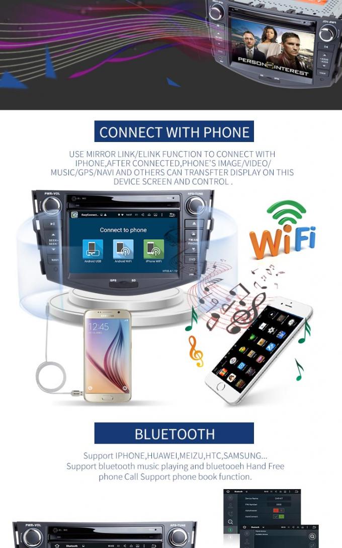 Auto-DVD-Spieler Androids 7,1 Toyota mit Stereoaudiospiegel-Verbindung Gps Wifi