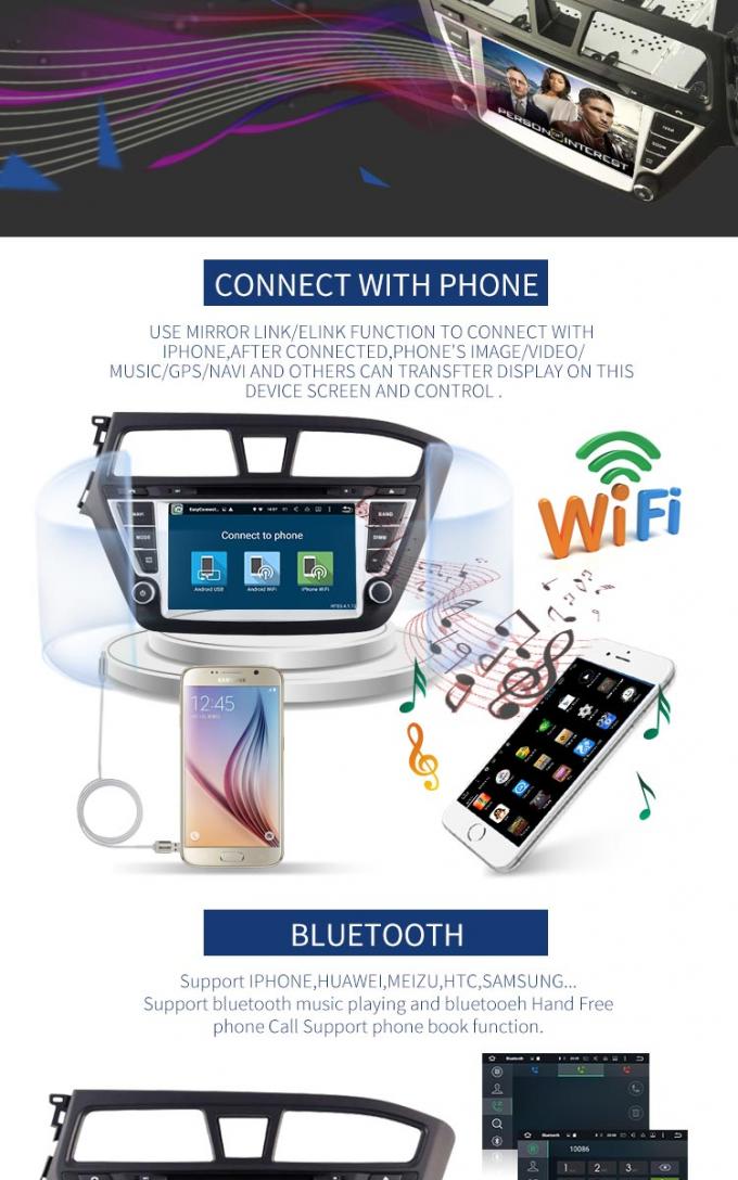 Auto-DVD-Spieler Touch Screen Androids 8,0 Hyundai mit ZUSATZvideo Wifi BT GPS