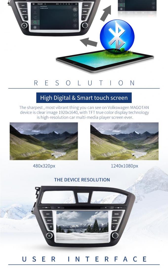8 Zoll-Touch Screen Auto Hyundai Media Player Android 7,1 mit der hinteren Kamera ZUSATZ