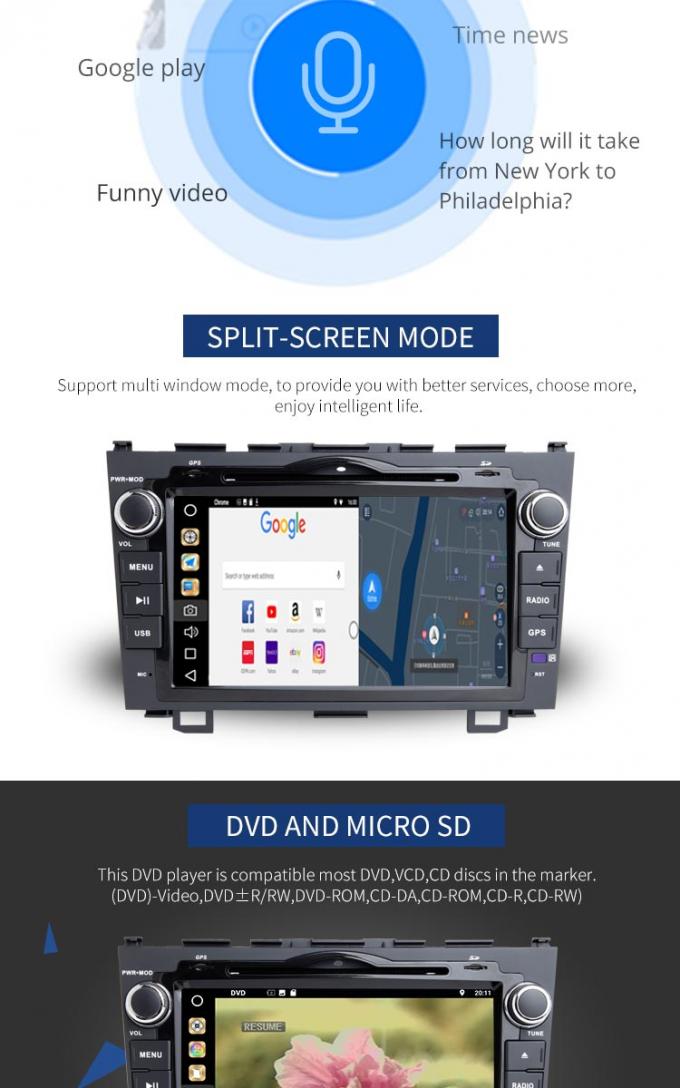 Auto-DVD-Spieler Androids 8,1 Honda mit DVR-KLECKS TPMS Rückseiten-Kamera